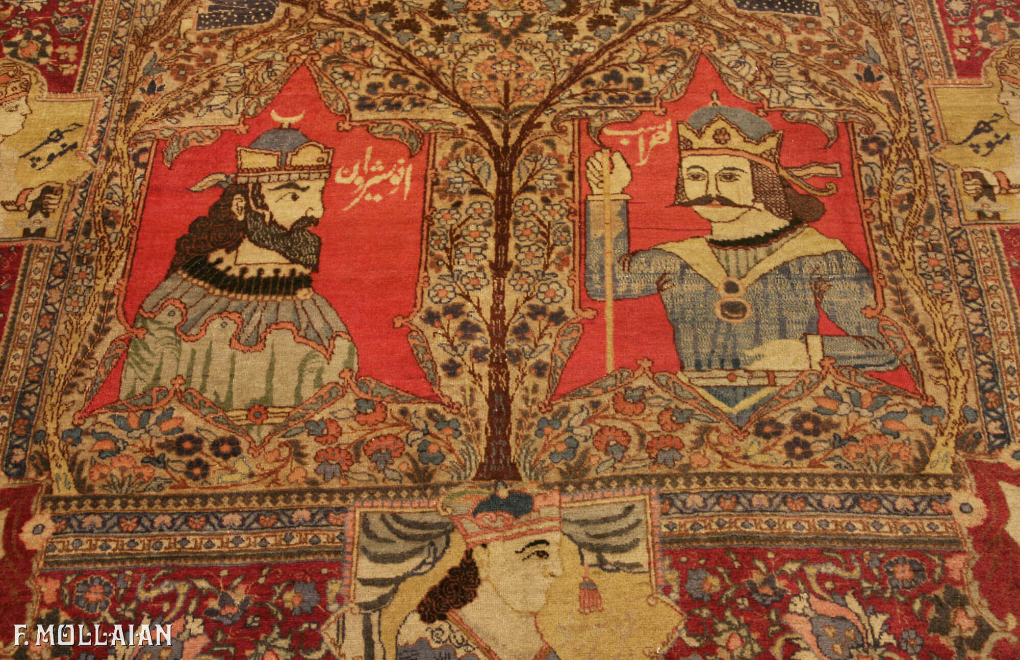 Antique Pictorial Persian Tabriz Rug n°:20982783